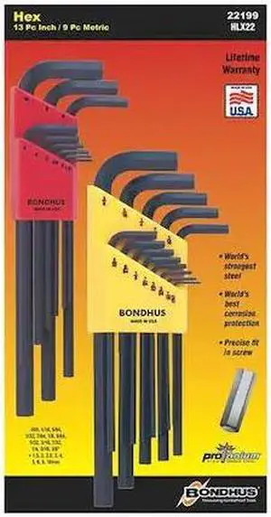 Inch/Mm Hex L-Wrench Setw/12137 & 1