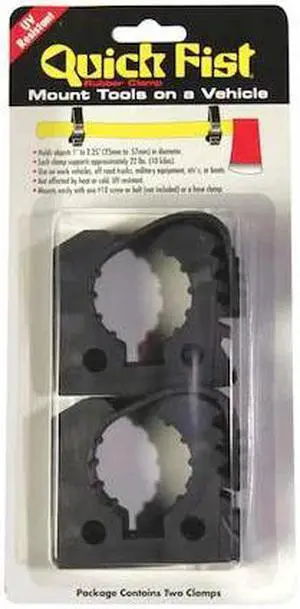 ZORO SELECT 10010 Cable Clamp, Rubber, 2-1/4 in Bundle Dia., Black, 2 PK