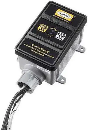 HUBBELL WIRING DEVICE-KELLEMS GFHW430 GFCI,Hard Wired,3 PH 120/208V,30A,Black