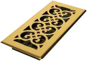 DECOR GRATES SPH410 Floor Register 5.5 X 11.5, Bright Brass, Brass