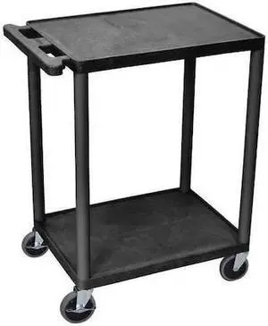 ZORO SELECT HE32-B Utility Cart with Lipped Plastic Shelves, Polyethylene, 300