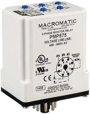 MACROMATIC PMP575 3 Phase Monitor Relay,SPDT,600VAC,8 Pin