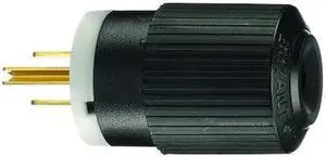 BRYANT BRY5266NP Straight Blade Plug, 5-15P, 15 A, 125V AC, 2 Pole, Screw