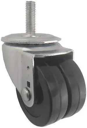 ZORO SELECT 26Y502 Dual Wheel Swivel Caster,Rubber,3 in,350 lb
