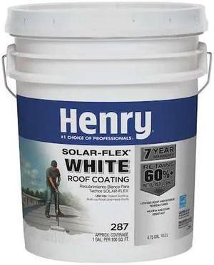 HENRY HE287GR018 Protective Roof Coating, 4.75 gal, Pail, White