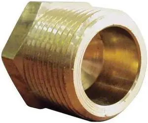 ZORO SELECT 6AZA9 Brass Hex Head Plug, MNPT, 3/4" Pipe Size 5 PK