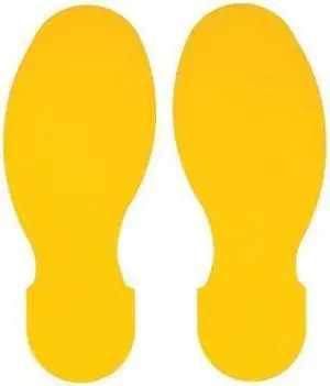 BRADY 104409 Floor Marking Tape,Foot Shape,Ylw,PK10
