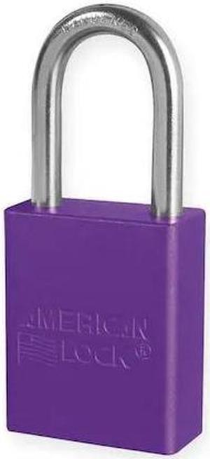 Anodized Aluminum Padlock, Purple, Key Alk