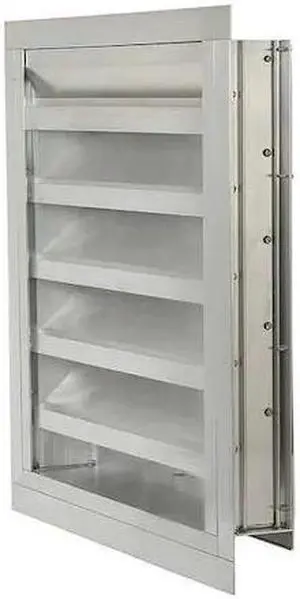 DAYTON 20UA08 Intake Louver,Fixed, Drainable,18H x 18W