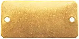 ZORO SELECT 41292 Blank Tag, Brass, 1 in H x 3 in W, Yellow, Rectangle, 100 PK
