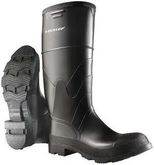 DUNLOP 8662200 Men's Dunlop Rubber Boot, Steel Toe, 16" Height, Black, 9