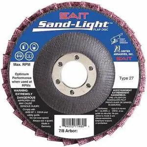UNITED ABRASIVES/SAIT 71984 SAIT 71984 Sand-Light Flap Discs, 4-1/2" x 7/8",