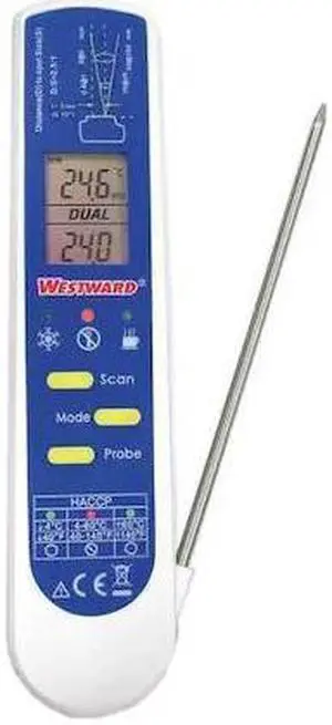 WESTWARD 1VEP5 Infrared Thermometer, Single Dot Laser Sighting Adjustable 0.10