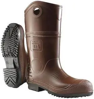 DUNLOP 8408633 Men's Durapro XCP Rubber Boot, Steel Toe, 12" Height, Brown, 10