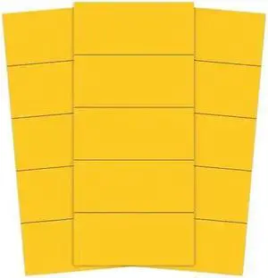 Magna Visual PMR-722 Magnetic Write-On/Wipe-Off Pre-Cut Strips, 2 x 7/8, Yellow, 25/Pack