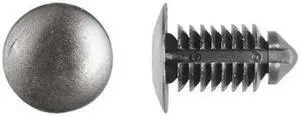 ZORO SELECT 5643PK Push-In Rivet, Dome Head, 9 mm Dia., 19.5 mm L, Nylon Body,
