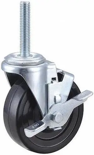 ZORO SELECT 32J927 Swivel Stem Caster w/Brake,4 in.,170 lb.