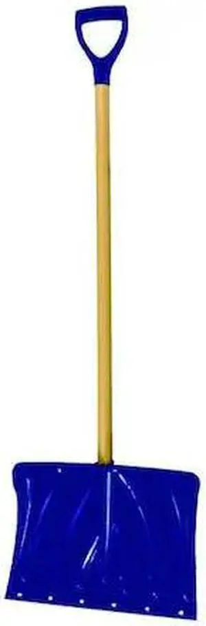ZORO SELECT 21AD01 Snow Shovel, 18 in W x Plastic, Steel Blade, 37 in L Wood