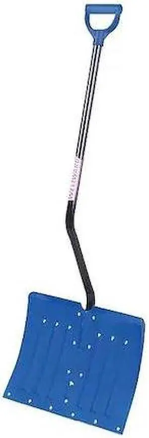 ZORO SELECT 12U488 Snow Shovel, 18 in W x Aluminum Blade, 45 in L Steel Handle