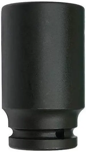 WESTWARD 21WK93 WESTWARD 3/4 in Drive Impact Socket, Deep Socket, Black