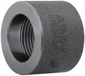 ZORO SELECT 1MNB6 Half Coupling Half Coupling, 1/2" Pipe, FNPT, Black Forged