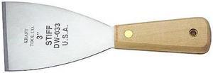 KRAFT TOOL DW033 Scraper, Stiff, 3", SS, Handle Length: 4 in