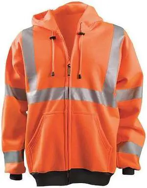 OCCUNOMIX LUX-HZSWT-OM Hooded Sweatshirt,M,ANSI Class 3