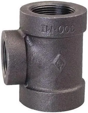 ZORO SELECT 5PAL5 Reducing Tee Reducing Tee, 1" x 1" x 1/2" Pipe, FNPT,