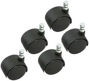 ZORO SELECT 64328 Twin Wheel Swivel Caster,Polyurethane,110 lb,PK5