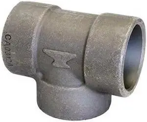 ANVIL 0362026205 Tee Tee, 2" Pipe, Socket Weld, Black Forged Steel, Class 3000