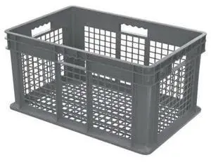 AKRO-MILS 37612GREY Vented & Stackable Straight Wall Storage Container, 20 gal, AKRO-MILS 37612GREY Vented & Stackable Straight Wall Storage Container, 20 gal,