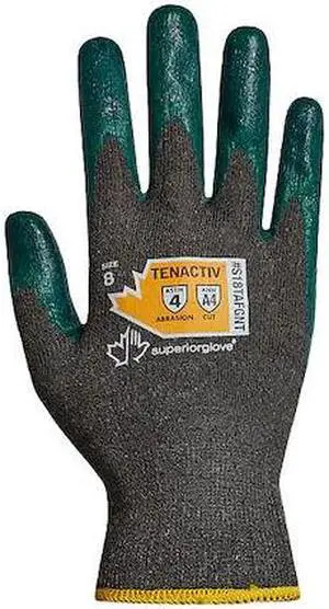 SUPERIOR GLOVE S18TAFGNT-6 Knit Gloves, Cut Level A4 ,Dipped ,Nitrile ,Smooth