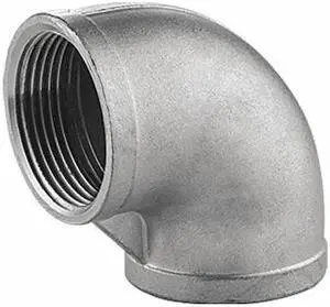 ZORO SELECT 409E111N010 304 Stainless Steel 90 Elbow, 1 in x 1 in Fitting Pipe