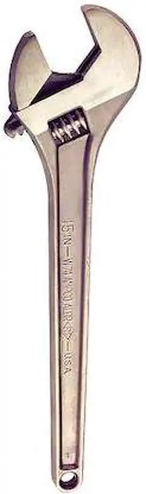 AMPCO SAFETY TOOLS W-74 Adj. Wrench, Nonspark, 15", 1-11/16, Natural