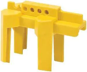 BRADY BS07A-YW Ball Valve Lockout,Yel,,1/2 to 2-1/2 In.