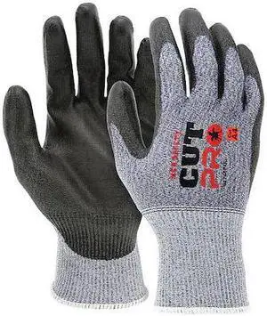 MCR SAFETY 92745PUL Coated Gloves, Cut Level A4 ,Dipped ,Polyurethane ,Smooth