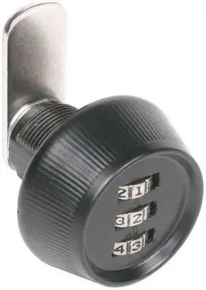 CCL 39021 Keyless Combination Cam Locks, Black, 3/8 in For Door Thickness, 0
