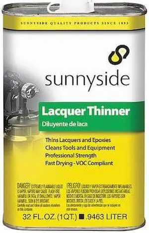 SUNNYSIDE 47732 Lacquer Thinner,1/4 gal.,VOC 24g/L