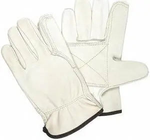 MCR SAFETY 32113DPL Leather Drivers Gloves, Cowhide ( Double Palm ), Shirred