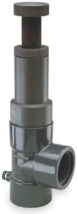 HAYWARD FLOW CONTROL RV1150T Relief Valve, 1-1/2", PVC/FPM, Adjustable 5-75
