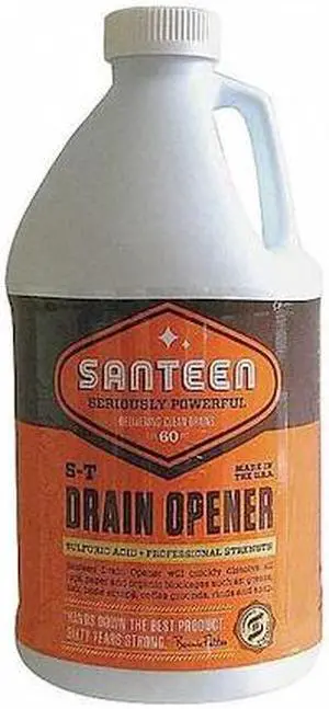 SANTEEN 210 Drain Opener,Sulfuric Acid,1/2 gal.,PK4