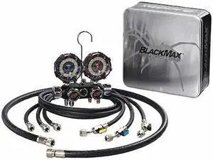 BLACKMAX MV4H4P5EZ Mechanical Manifold Gauge Set,4 Valves