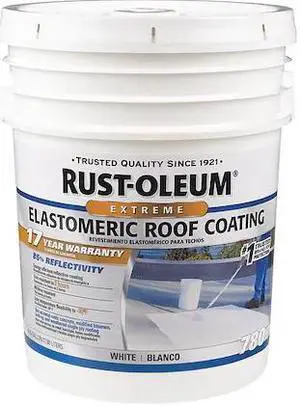 RUST-OLEUM 301992 Elastomeric Roof Coating,4.75 gal.,White