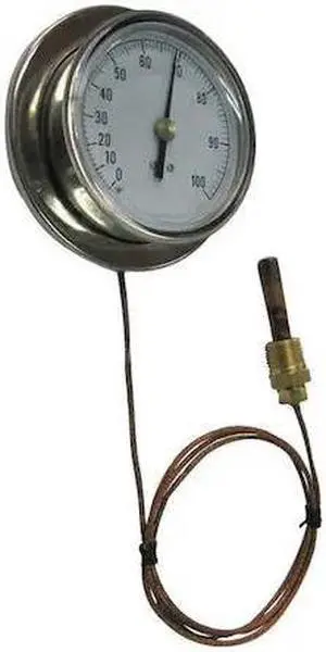 ZORO SELECT 13G232 Analog Panel Mt Thermometer,0 to 160F