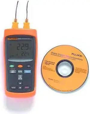 FLUKE FLUKE 52-2B Thermocouple Thermometer,2 In,K, J, T, E