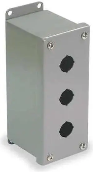 WIEGMANN PBGX3 Pushbutton Enclosure,22mm,3 Holes,Steel