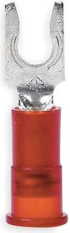 3M MNG18-6FLX Fork Terminal, #6 Stud Size, 18 AWG, 600 V, Nylon Insulated, Red,