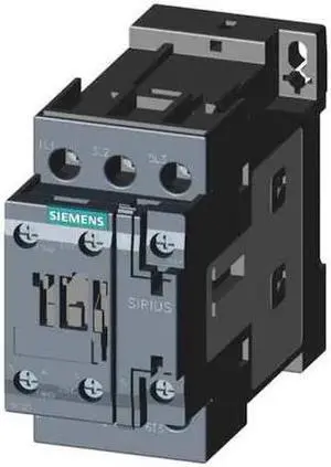 SIEMENS 3RT20261BB40 IEC Magnetic Contactor, 1NC/1NO, 24 V DC, 3 P,