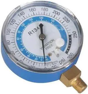 DAYTON 4PDK4 Gauge,2-3/4 In Dia,Low Side,Blue,350 psi