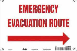 CONDOR 465R01 Safety Sign, 7 in Height, 10 in Width, Aluminum, Vertical